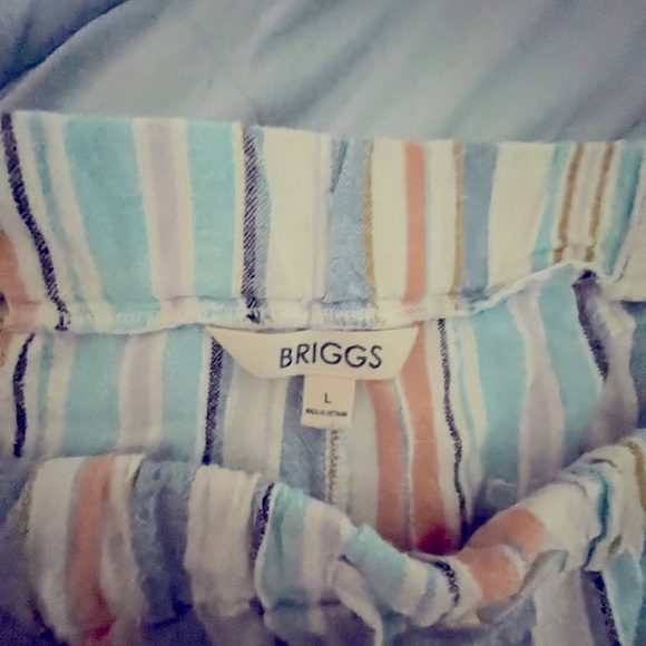 Womens Briggs Striped Blue, Orange & White Pull On With Elastic Waistband Shorts - Picture 7 of 7